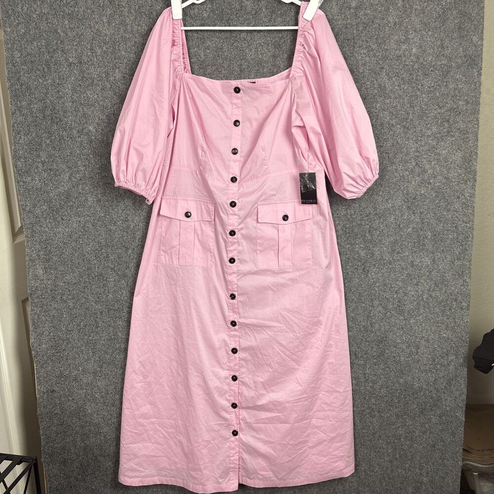 Eloquii Dress Womens Size 18 Pink Coquette Cottage Feminine
